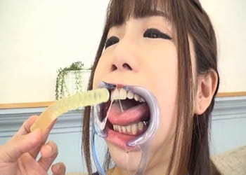 Extreme deep throat training Asian slut