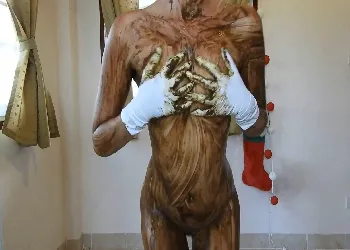 Blonde toilet slut full body waste coating
