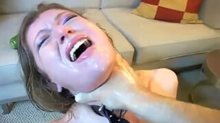 Submissive face slapped slut anal destruction