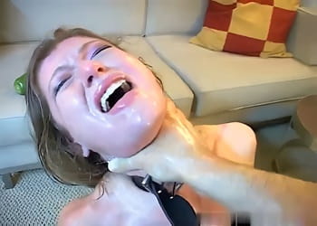 Submissive face slapped slut anal destruction