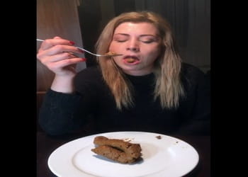 Blonde Wife Scat Eating Blowjob