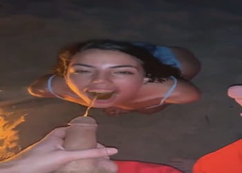 Teen Urinal Swallow Piss on the Beach