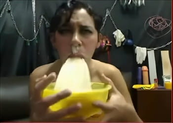 Kinky slut puke swallowing repeatedly