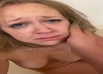 Submissive slut intense face slapping in bath tub