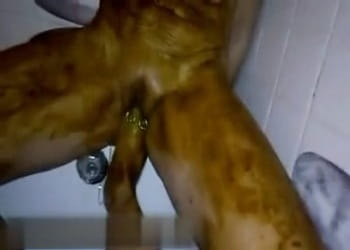 Foot Fucking Scat Slut Wife in Tub